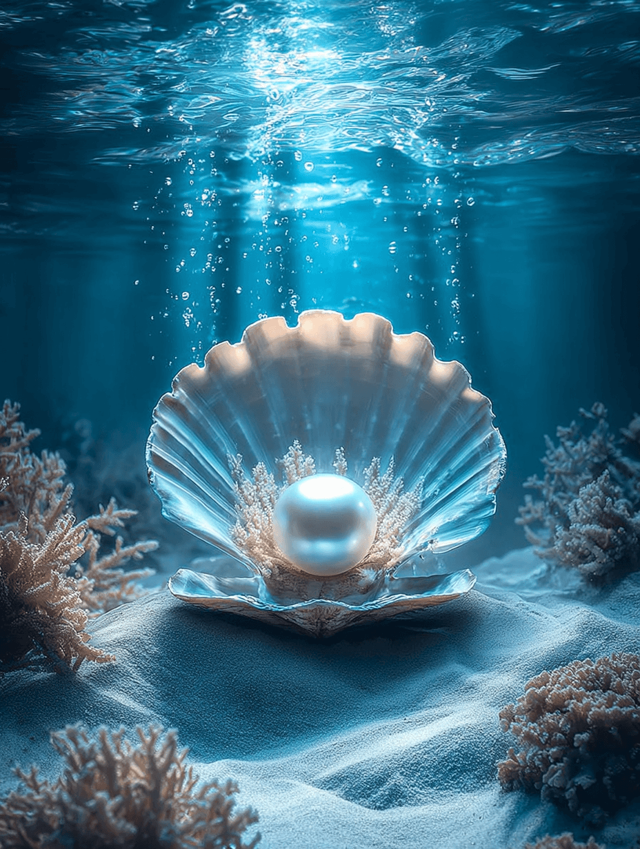 clam with a pearl inside